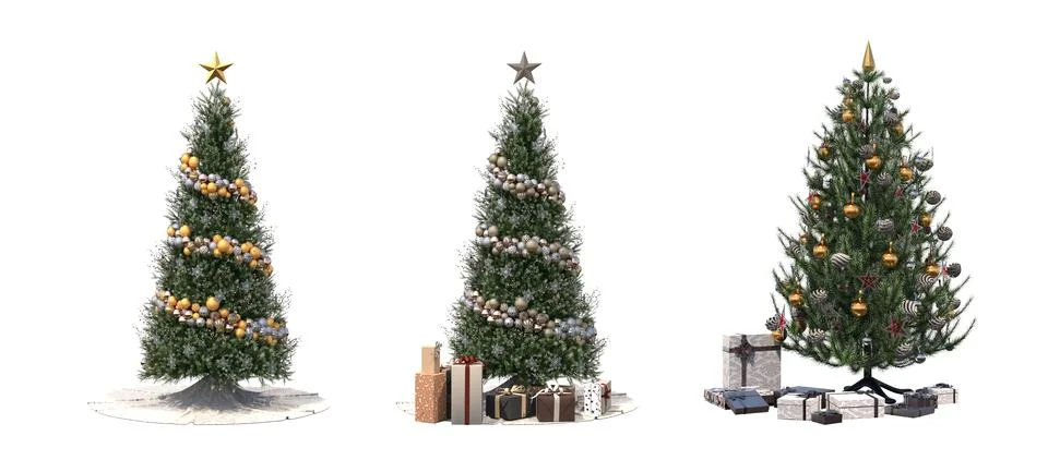 Christmas tree with decorations Ilustración de archivo
