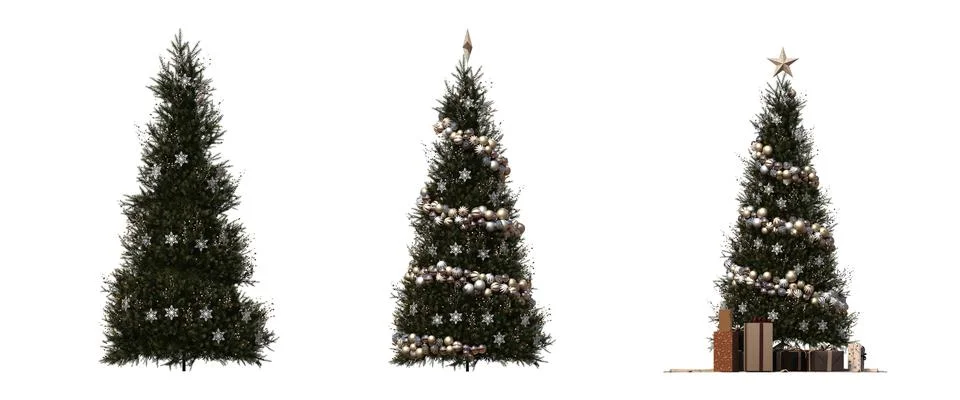 Christmas tree with decorations Ilustración de archivo