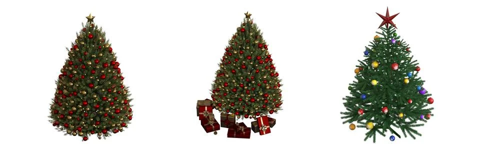 Christmas tree with decorations Ilustración de archivo