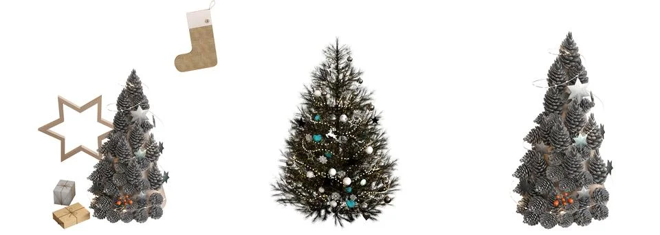 Christmas tree with decorations Ilustración de archivo