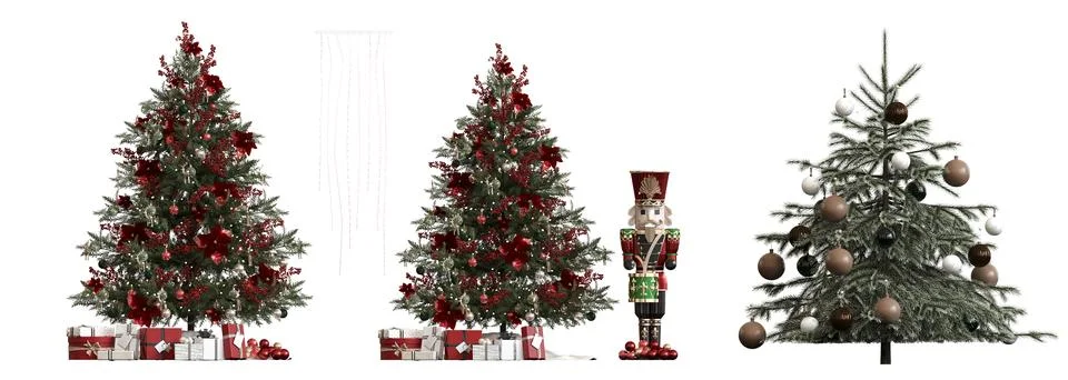 Christmas tree with decorations Ilustración de archivo