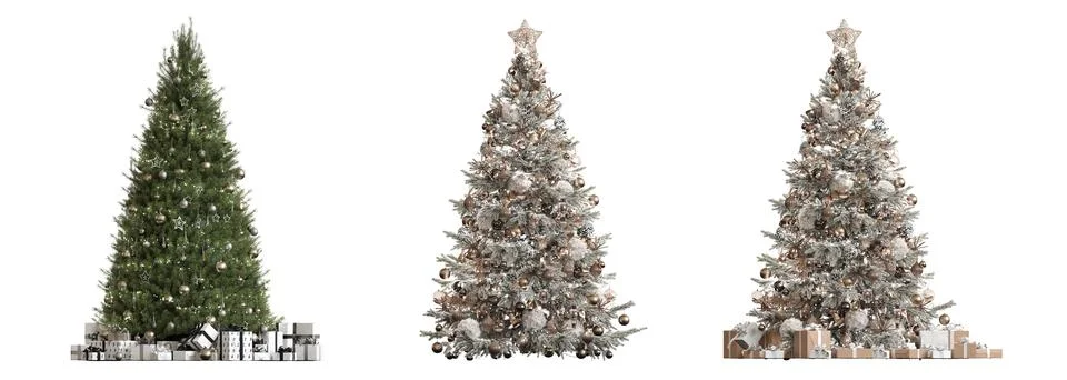 Christmas tree with decorations Ilustración de archivo