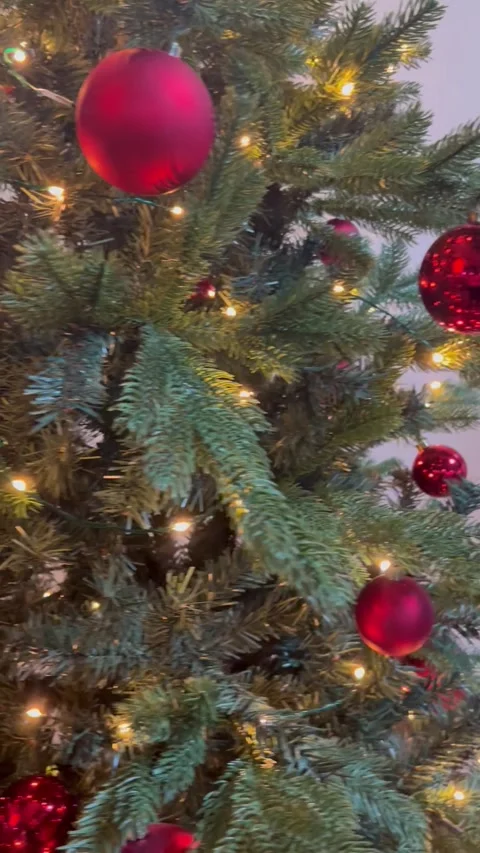 Christmas tree with decorations on it Stock Footage 334408664