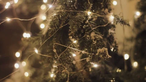 Christmas tree decorations lights on a gift shop window Vídeos de archivo 119795394