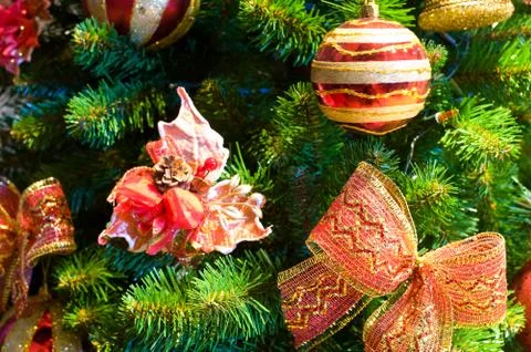 Christmas tree decorations Stock Photos