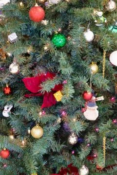 Christmas tree with decorations Stock Photos