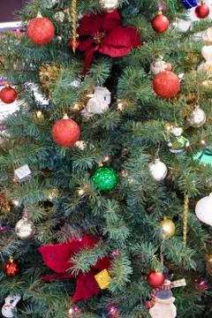 Christmas tree with decorations Stock Photos