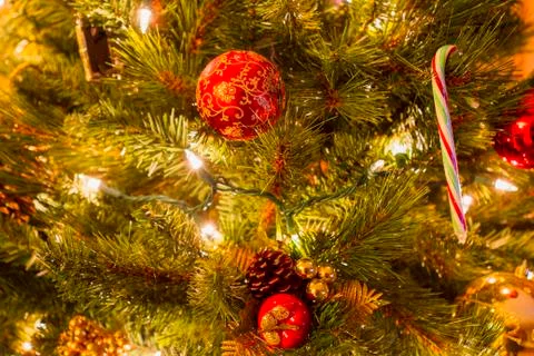 Christmas Tree decorations. Stock Photos