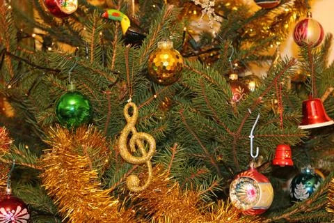 Christmas tree with decorations Stock Photos