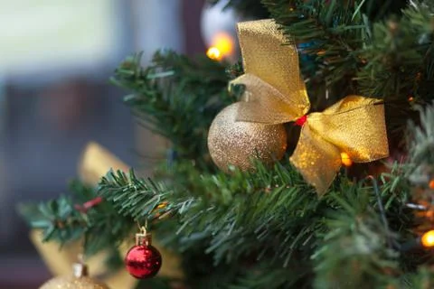 Christmas tree with decorations Stock Photos