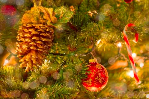 Christmas Tree decorations. Stock Photos