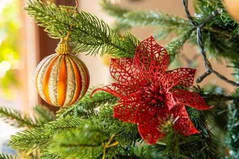 Christmas tree decorations Stock Photos