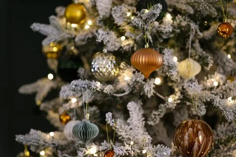 Christmas Tree With Decorations 库存照片