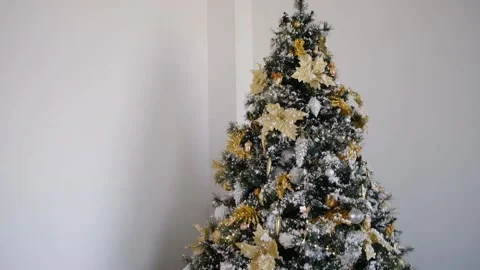 Christmas tree decorations in the room. Stock Footage 143002307