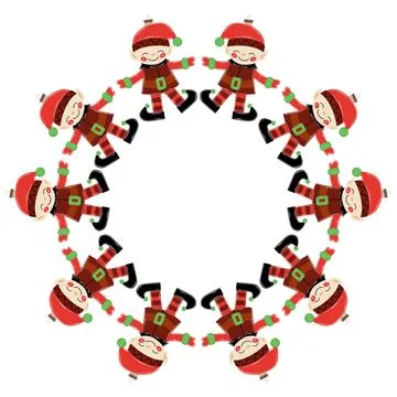 Christmas tree decorations. Round frame. Template for your creativity Stock Illustration