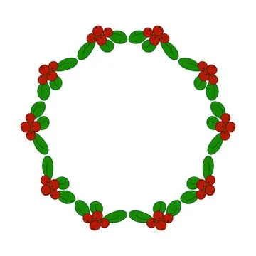 Christmas tree decorations. Round frame. Template for your creativity Stock Illustration