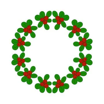 Christmas tree decorations. Round frame. Template for your creativity Stock Illustration