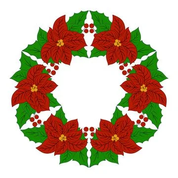 Christmas tree decorations. Round frame. Template for your creativity Stock Illustration