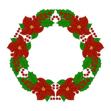 Christmas tree decorations. Round frame. Template for your creativity Stock Illustration