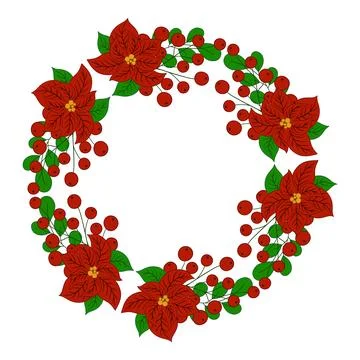 Christmas tree decorations. Round frame. Template for your creativity Stock Illustration