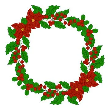 Christmas tree decorations. Round frame. Template for your creativity Stock Illustration