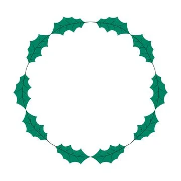 Christmas tree decorations. Round frame. Template for your creativity Stock Illustration