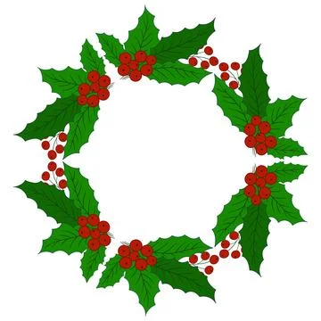 Christmas tree decorations. Round frame. Template for your creativity Stock Illustration