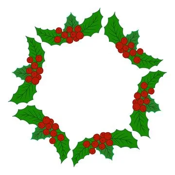 Christmas tree decorations. Round frame. Template for your creativity Stock Illustration