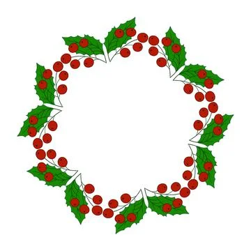 Christmas tree decorations. Round frame. Template for your creativity Stock Illustration