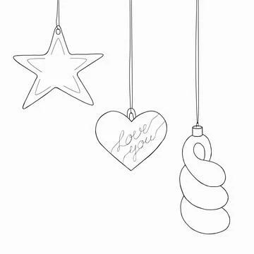 Christmas tree decorations set. Isolated vector illustration Stock Illustration