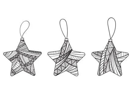 Christmas tree decorations. Star shape Stock Illustration