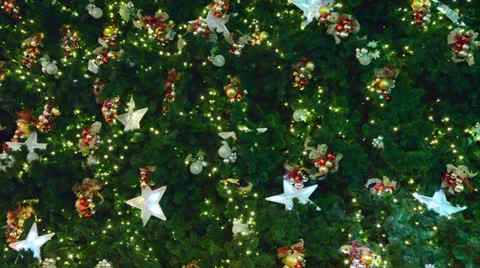 Christmas-tree decorations on star-shaped Stock Footage 23504077