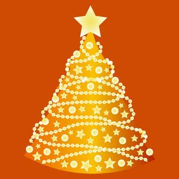 Christmas tree with decorations. Stylization, minimalism Stock Illustration