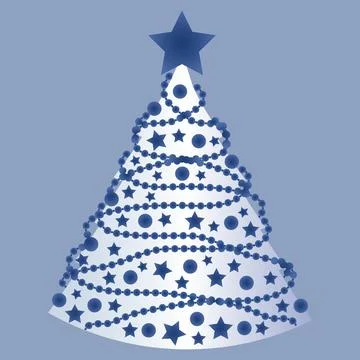 Christmas tree with decorations. Stylization, minimalism Stock Illustration