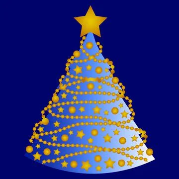 Christmas tree with decorations. Stylization, minimalism Stock Illustration