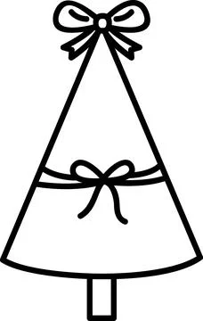 Christmas tree with decorative bows icon Stock Illustration