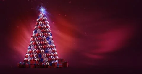 Christmas Tree. Deep Red Stock Illustration