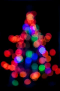 Christmas tree defocused lights Stock Photos
