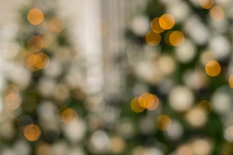 Christmas tree with defocused lights. Stock Photos