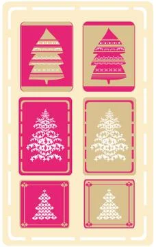 Christmas Tree Design Set Stock Illustration