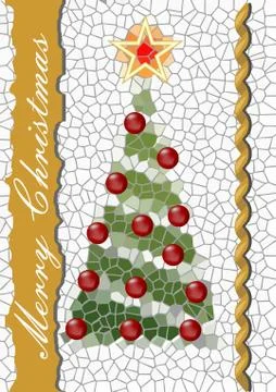 Christmas tree designed as mosaic Stock Illustration