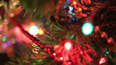 Christmas tree detail and light blimping Stock Footage 44480252