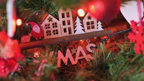 Christmas Tree Details Stock Footage 274836733