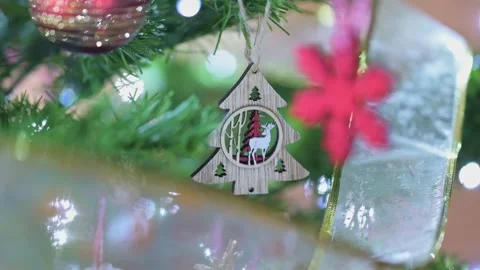 Christmas Tree Details Stock Footage 274836953