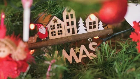 Christmas Tree Details Stock Footage 274837141