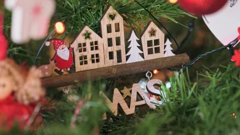Christmas Tree Details Stock Footage 274837614