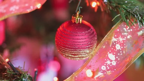 Christmas Tree Details Stock Footage 274837649