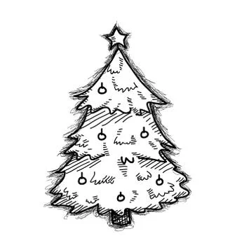 Christmas Tree Doodle Stock Illustration