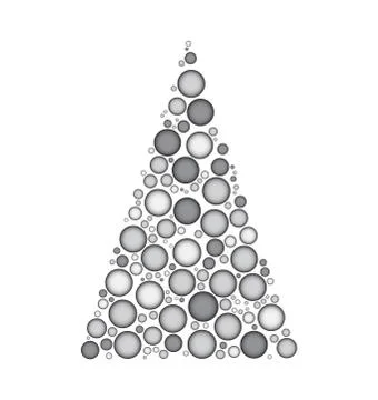 Christmas tree dotted vector isolated on white background Stock Illustration