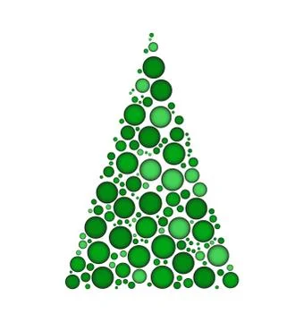Christmas tree dotted vector isolated on white background Stock Illustration